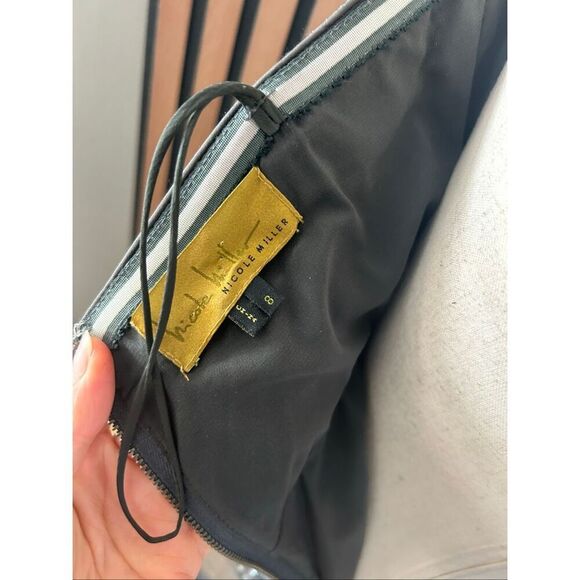 Nicole miller sparkly silver maxi strapless long dress size 8 mermaid style with - Picture 7 of 9